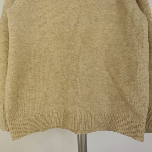 Sz 42 (M/L)- VTG St. Michael Shetland Wool Elbow Patch V-Neck Knit Sweater - Picture 3 of 11